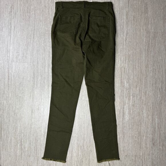 Ann Taylor Loft Pants Size 4T NEW Army Green Button Fly Skinny Stretch Denim - Picture 3 of 9